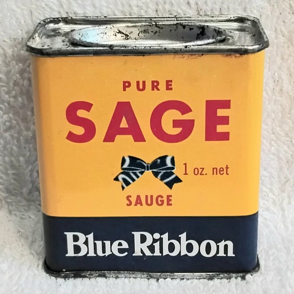 Vintage Blue Ribbon 1oz Pure Sage Collector's Tin!!